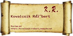 Kovalcsik Róbert névjegykártya